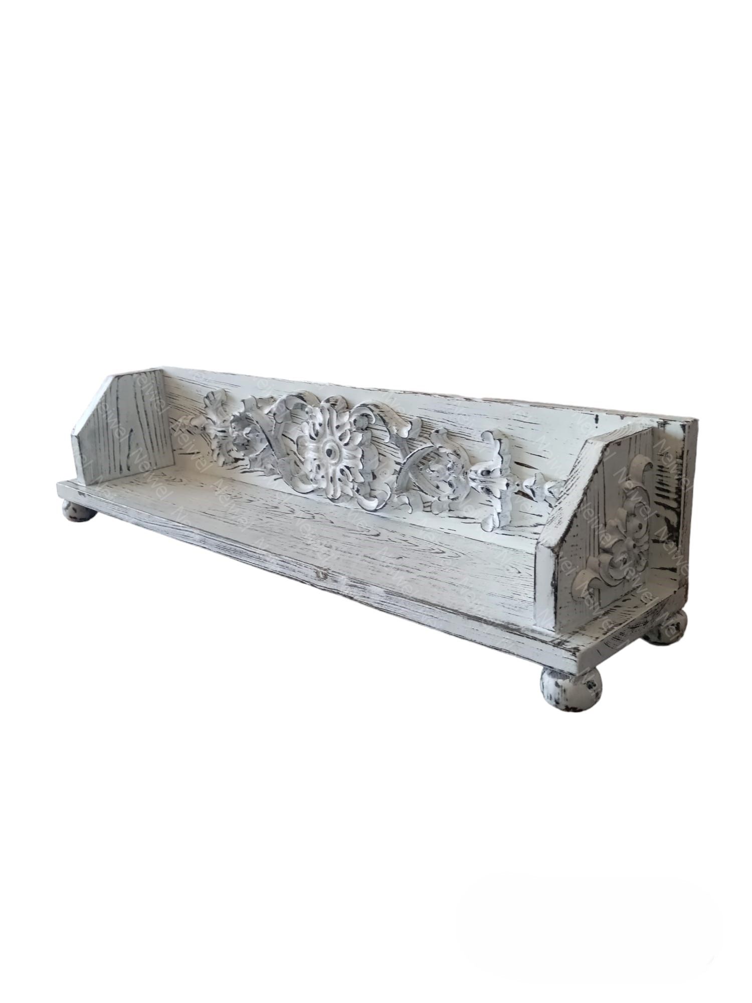 Neiwel Vintage Suen Eskitme Beyaz Bar Standı