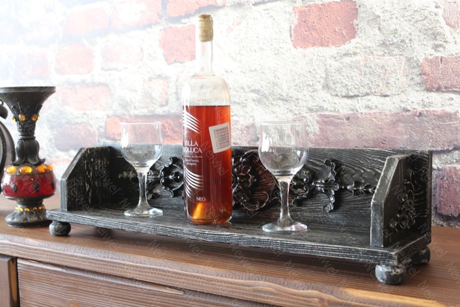 Neiwel Vintage Tenna Eskitme Siyah Bar Standı