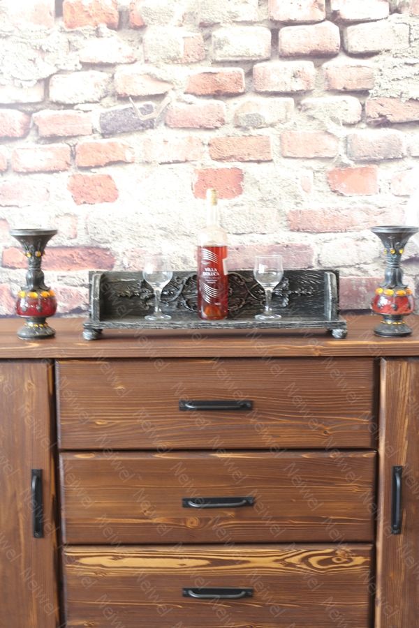 Neiwel Vintage Tenna Eskitme Siyah Bar Standı