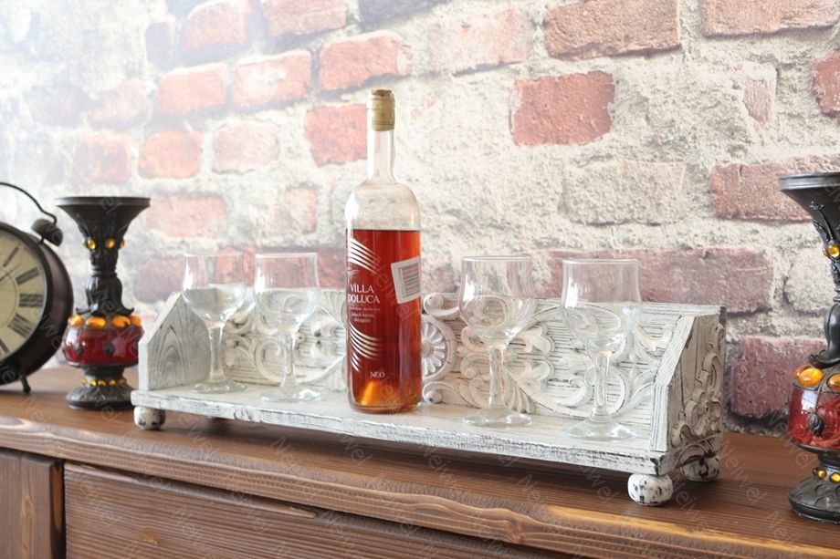 Neiwel Vintage Tenna Eskitme Beyaz Bar Standı