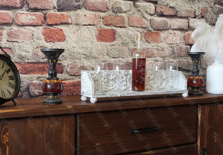 Neiwel Vintage Tenna Eskitme Beyaz Bar Standı
