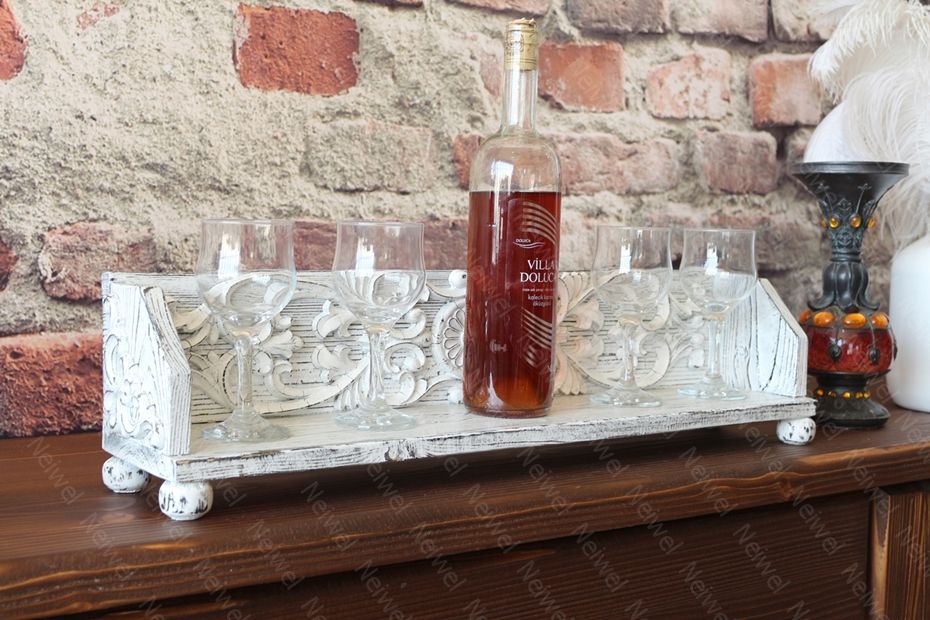 Neiwel Vintage Tenna Eskitme Beyaz Bar Standı