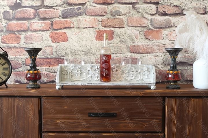Neiwel Vintage Tenna Eskitme Beyaz Bar Standı