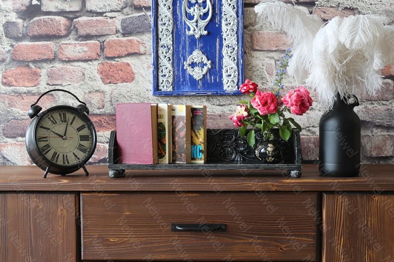 Neiwel Vintage Tenna Eskitme Siyah Stand Raf