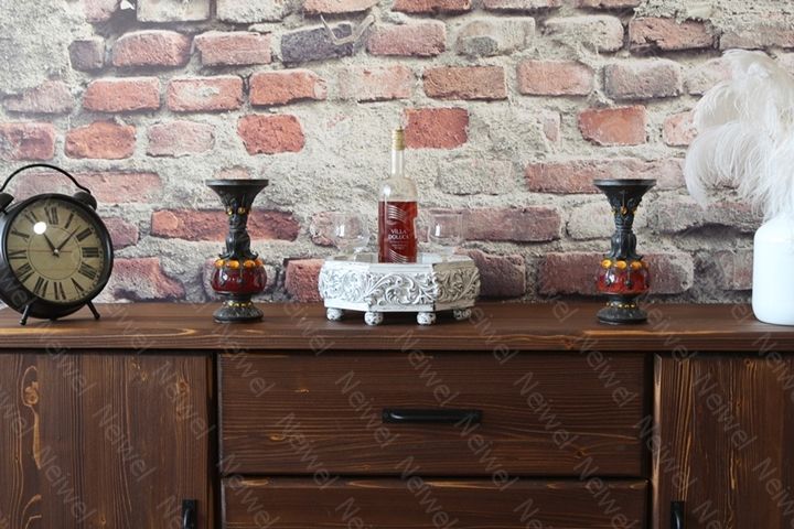Neiwel Vintage Yıldız Eskitme Beyaz Sekizgen Bar Standı