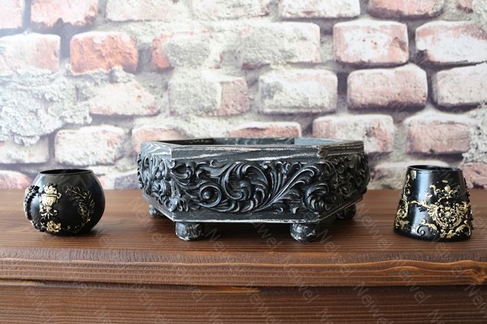 Neiwel Vintage Mercan Eskitme Siyah Kutu