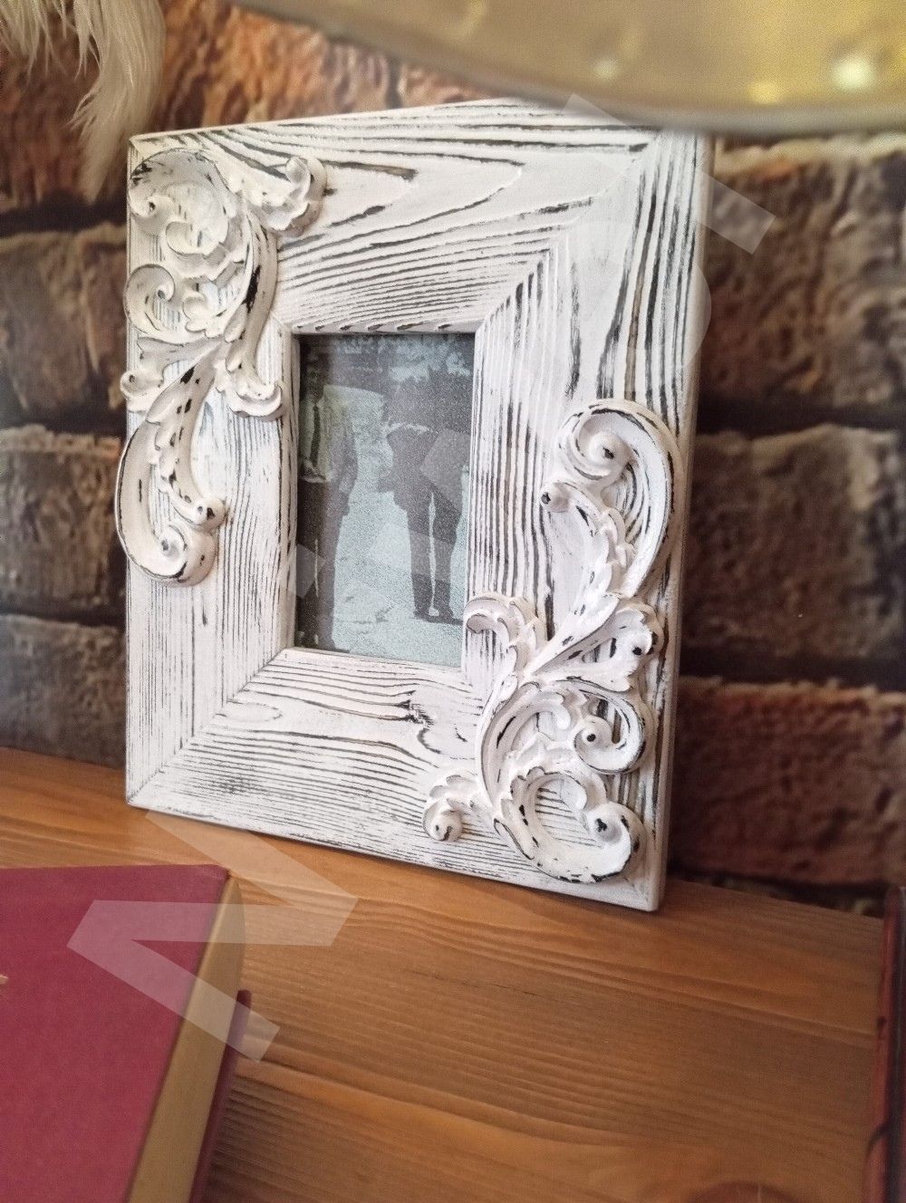 Neiwel Vintage Ahşap Eskitme Beyaz Resim Çerçevesi