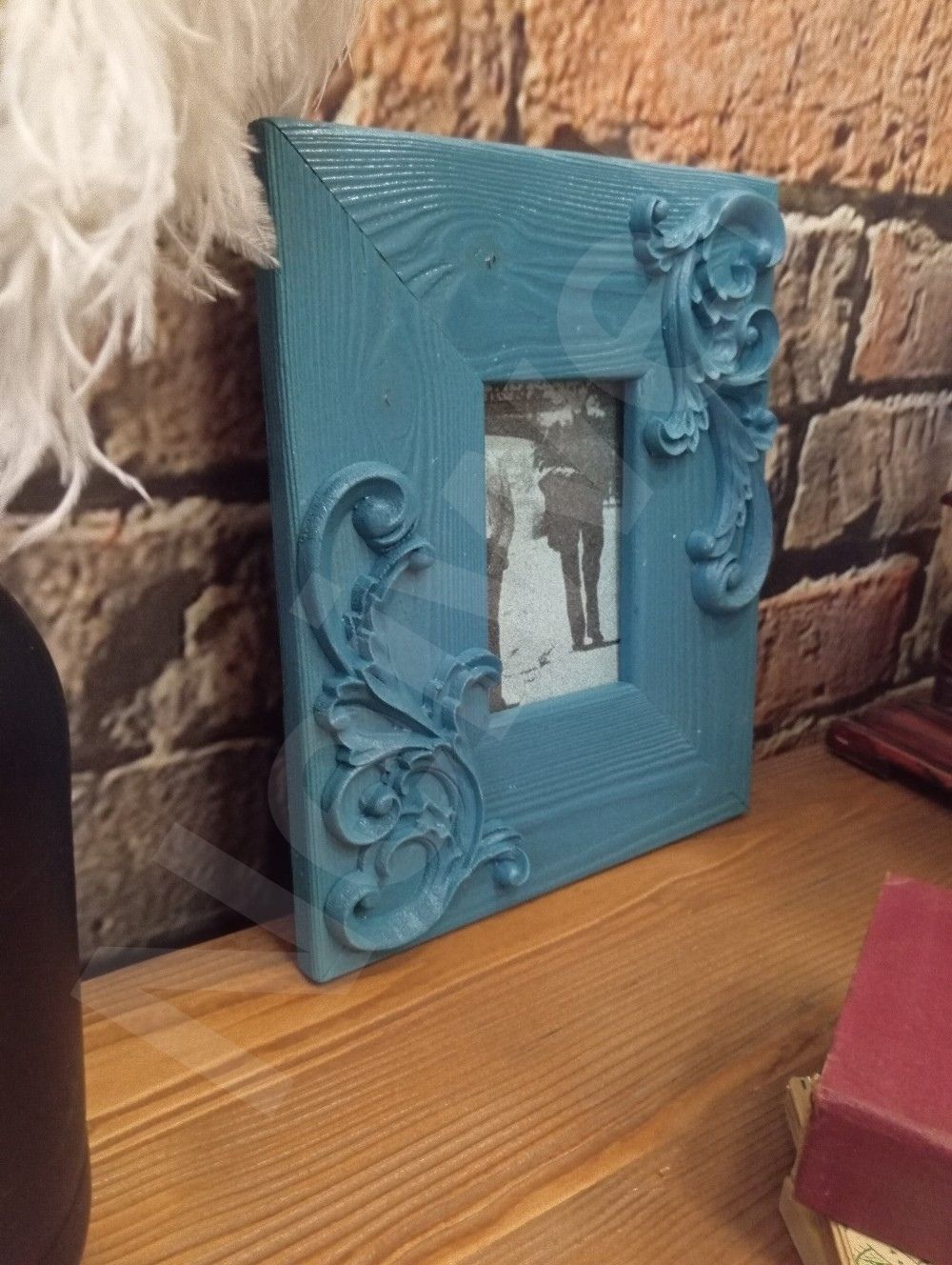 Neiwel Vintage Ahşap Mavi Resim Çerçevesi