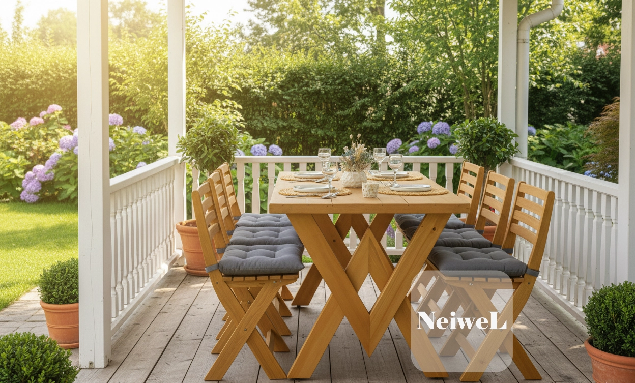 Neiwel Garden Venus Doğal Ahşap Bahçe Masa