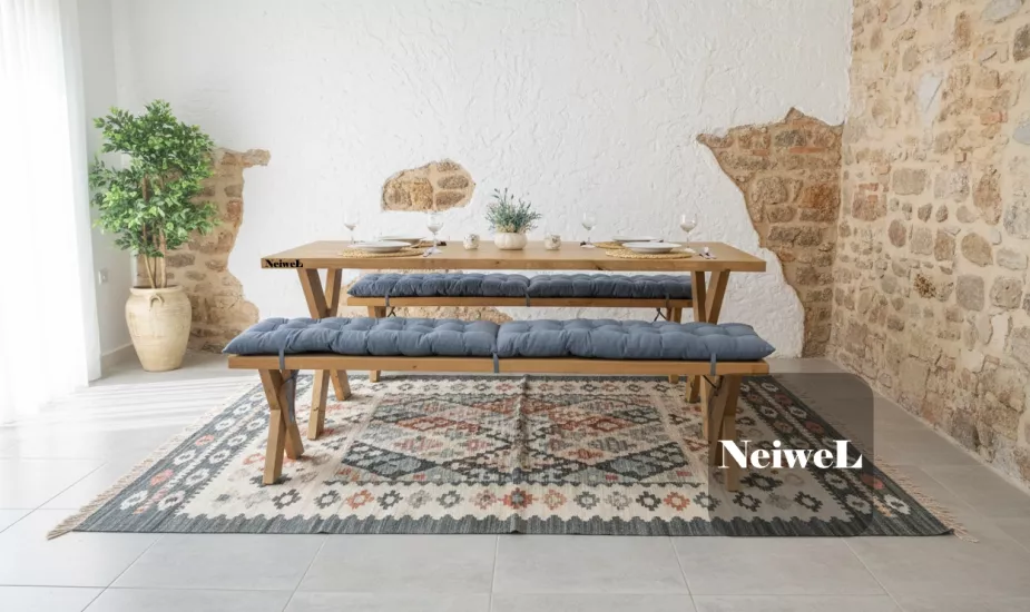 Neiwel Ahşap Banklı Yemek Masası Takımı